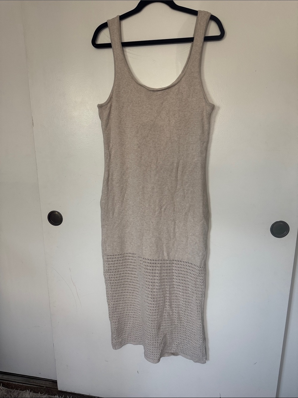Sleeveless Knit Dress in Beige